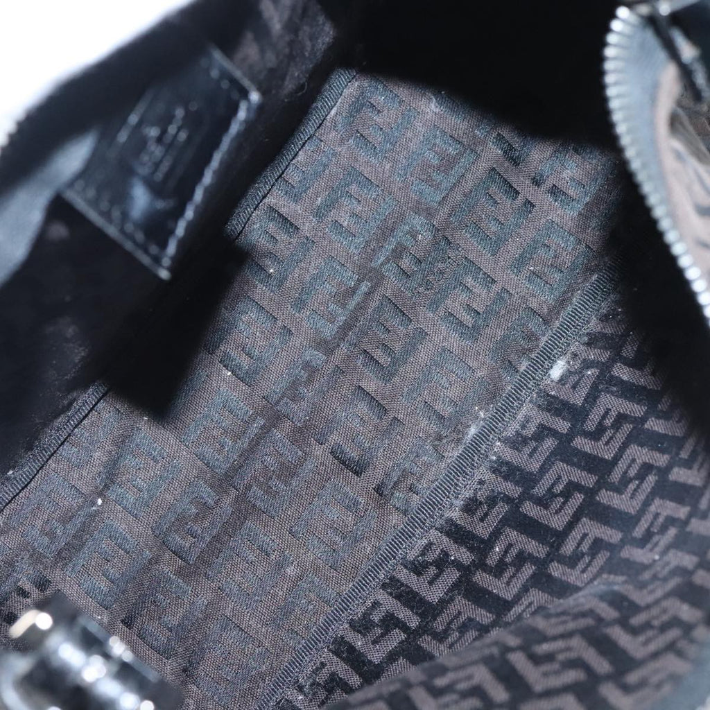 FENDI Zucchino Canvas Hand Bag Black 100056