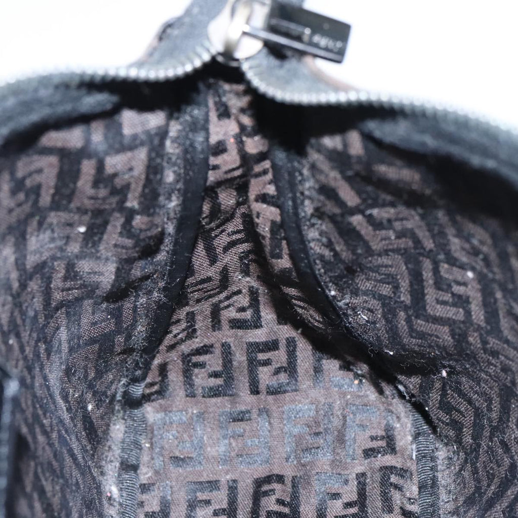 FENDI Zucchino Canvas Hand Bag Black 100056