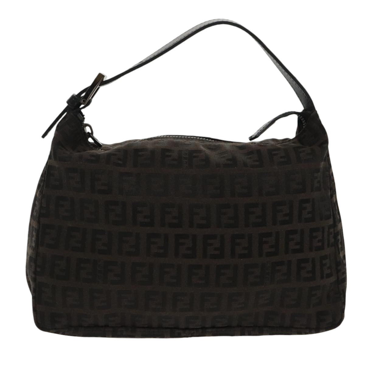 FENDI Zucchino Canvas Hand Bag Black 100056