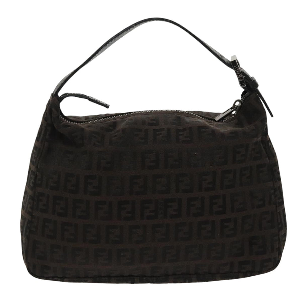 FENDI Zucchino Canvas Hand Bag Black 100056