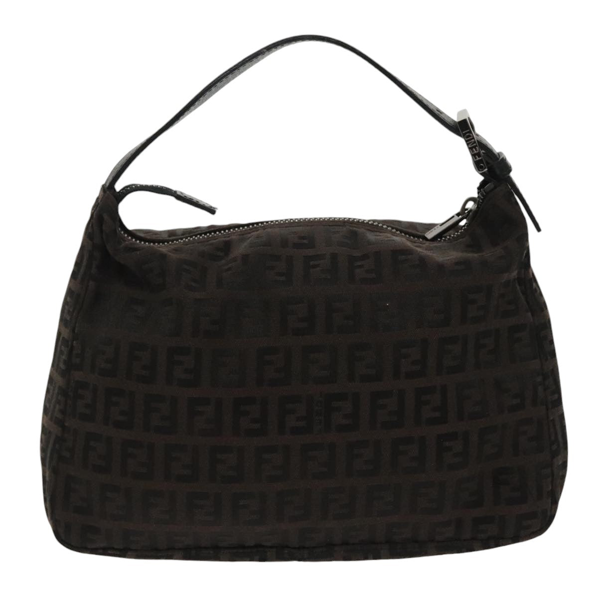 FENDI Zucchino Canvas Hand Bag Black 100056