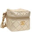 CHANEL Matelasse Chain Hand Bag Lamb Skin Gold CC 100060A