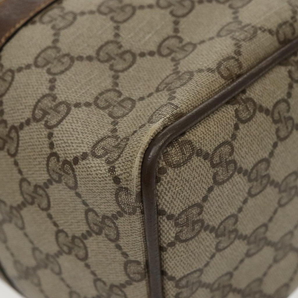 GUCCI GG Supreme Web Sherry Line Boston Bag PVC Beige Red 378 02 07 100064