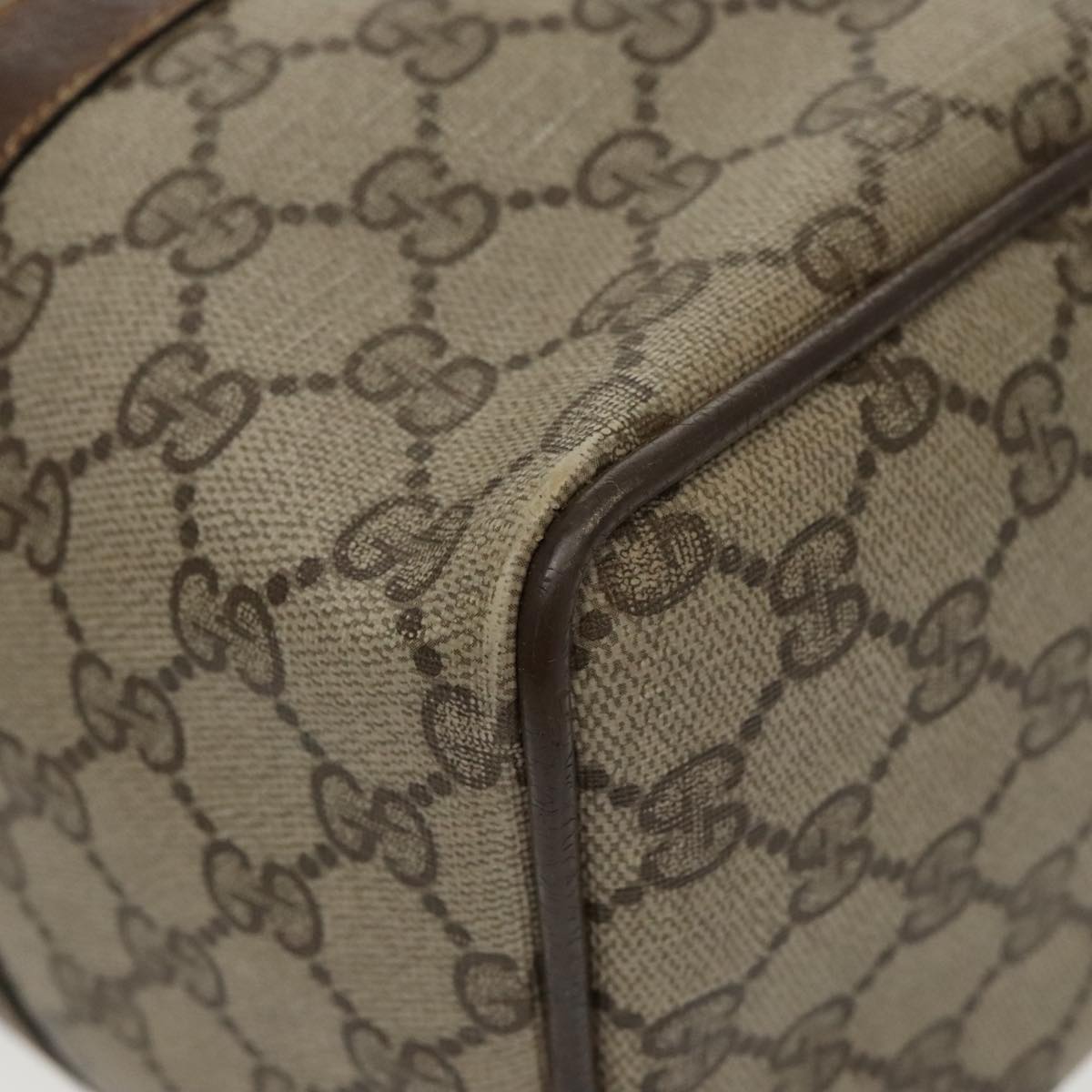 GUCCI GG Supreme Web Sherry Line Boston Bag PVC Beige Red 378 02 07 100064