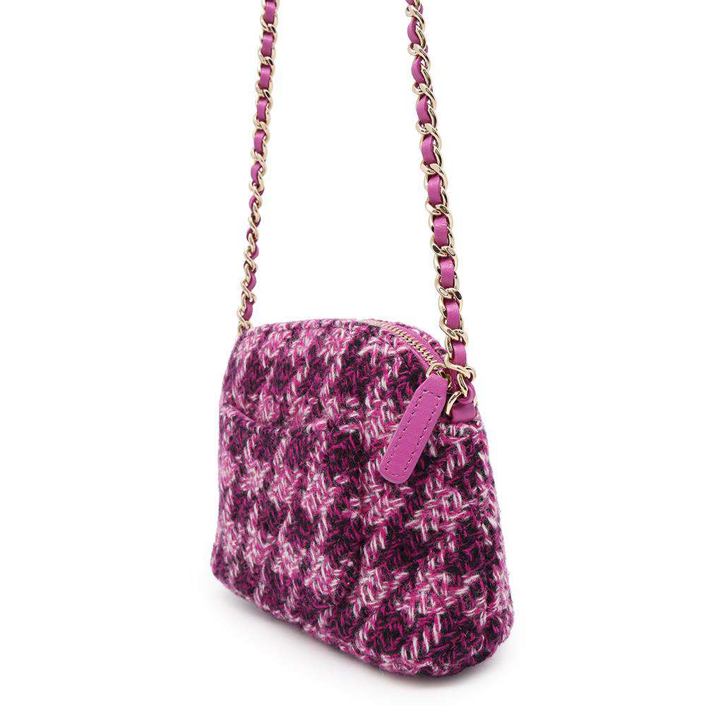 CHANEL ChainClutch Bag Purple Tweed