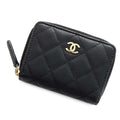 CHANEL Matelasse Bi-fold Coin Purse BlackAP1958 Caviar Leather