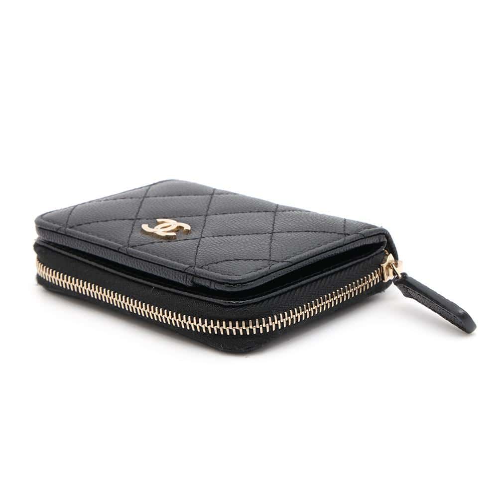 CHANEL Matelasse Bi-fold Coin Purse BlackAP1958 Caviar Leather