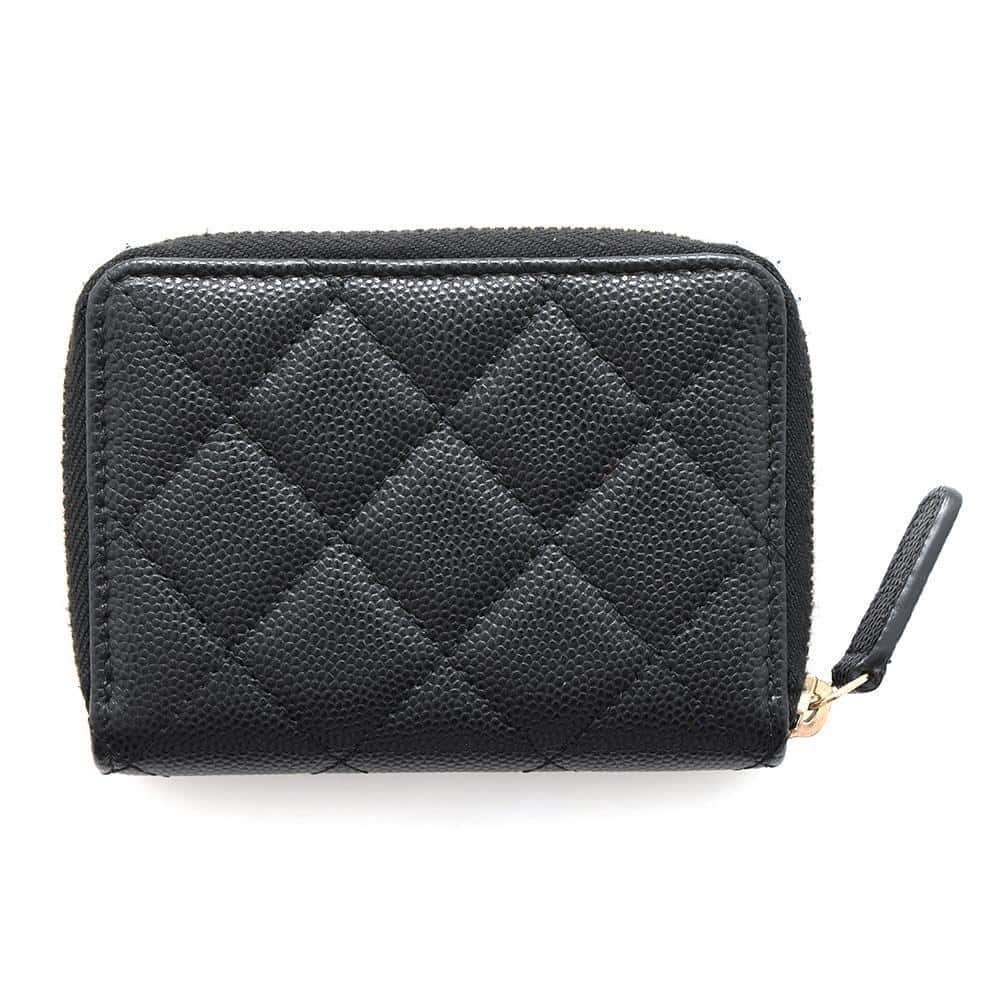 CHANEL Matelasse Bi-fold Coin Purse BlackAP1958 Caviar Leather