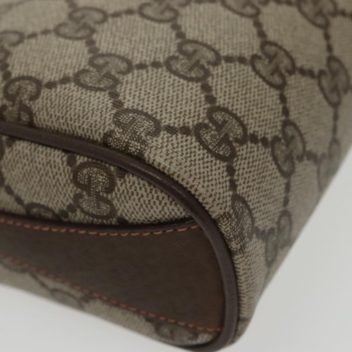 GUCCI GG Supreme Web Sherry Line Shoulder Bag PVC Beige 89 02 018 100071