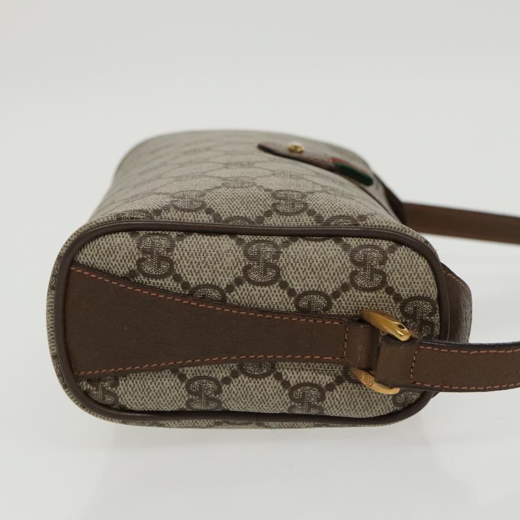 GUCCI GG Supreme Web Sherry Line Shoulder Bag PVC Beige 89 02 018 100071