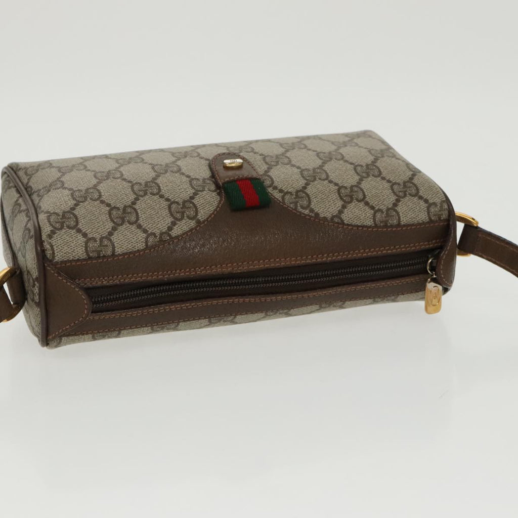 GUCCI GG Supreme Web Sherry Line Shoulder Bag PVC Beige 89 02 018 100071