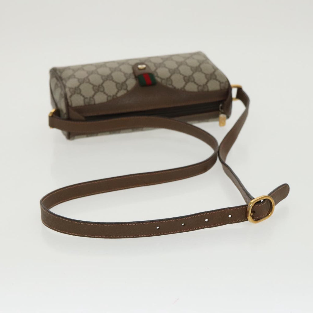 GUCCI GG Supreme Web Sherry Line Shoulder Bag PVC Beige 89 02 018 100071