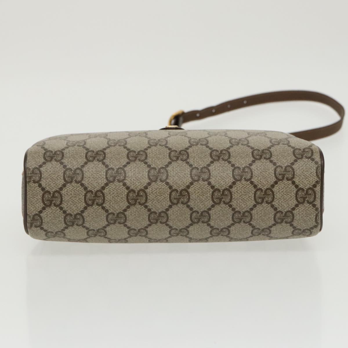 GUCCI GG Supreme Web Sherry Line Shoulder Bag PVC Beige 89 02 018 100071