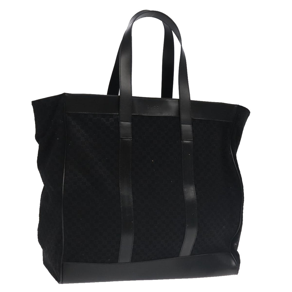 GUCCI Square GG Canvas Tote Bag Outlet Black Silver 91384 100086