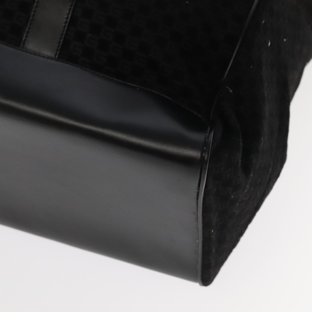 GUCCI Square GG Canvas Tote Bag Outlet Black Silver 91384 100086