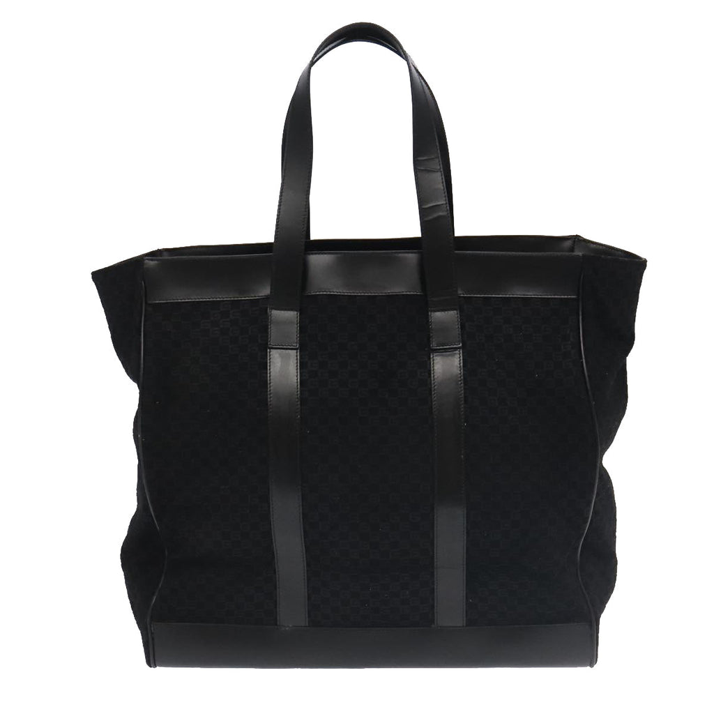 GUCCI Square GG Canvas Tote Bag Outlet Black Silver 91384 100086