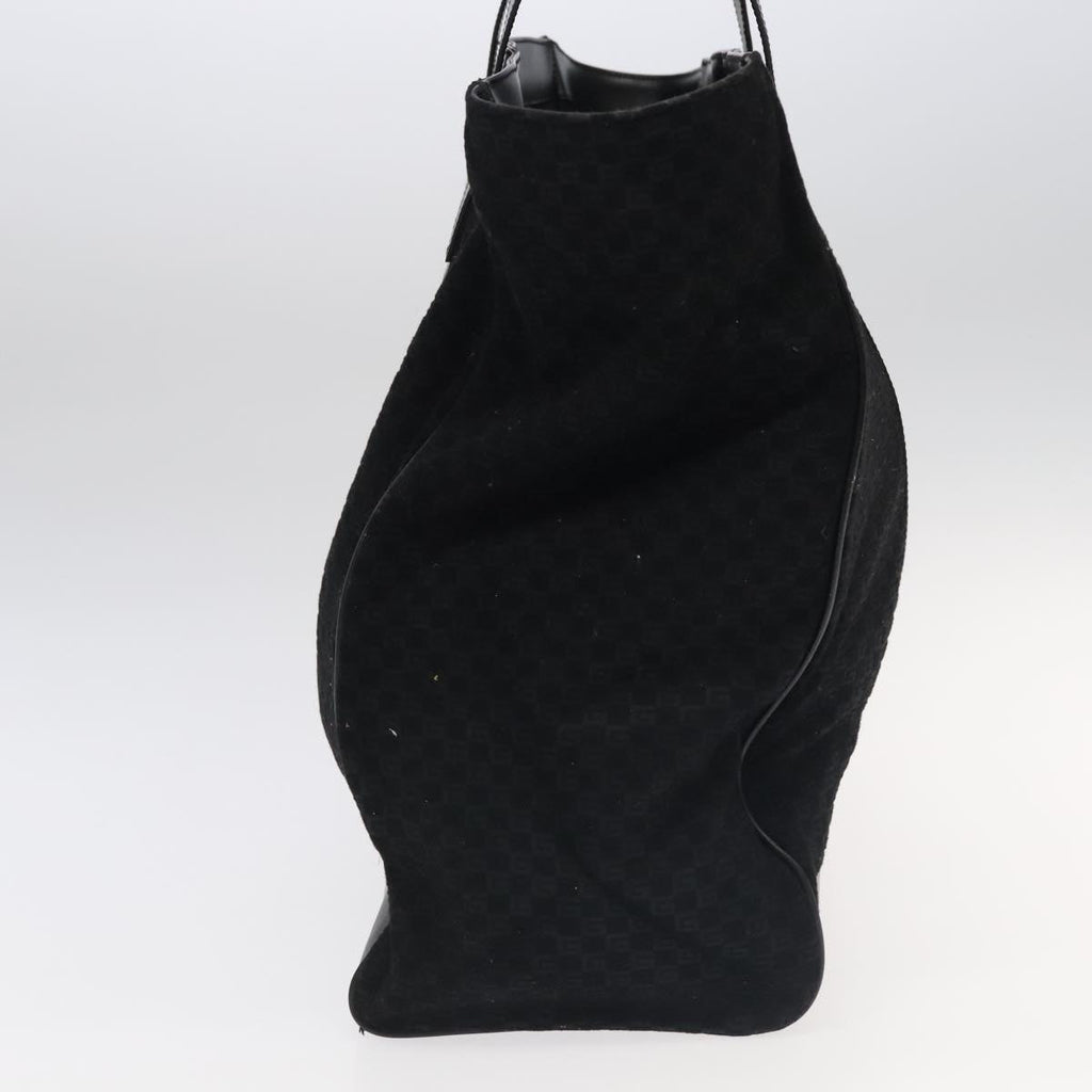 GUCCI Square GG Canvas Tote Bag Outlet Black Silver 91384 100086