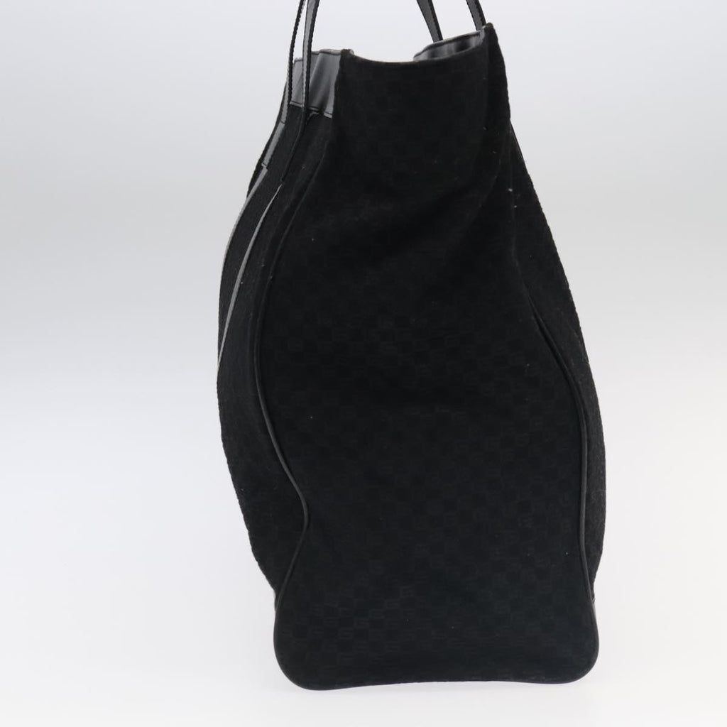 GUCCI Square GG Canvas Tote Bag Outlet Black Silver 91384 100086
