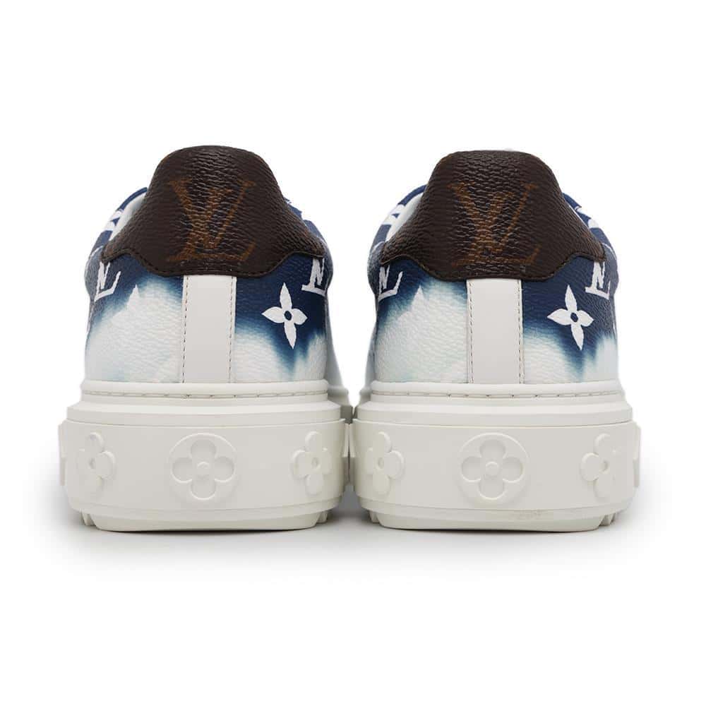 LOUIS VUITTON LV Escale Time Out Line Sneakers Blue Monogram Size 36