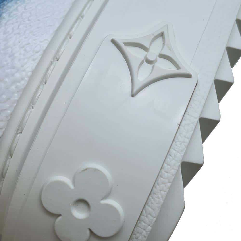 LOUIS VUITTON LV Escale Time Out Line Sneakers Blue Monogram Size 36