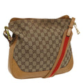 GUCCI GG Canvas Sherry Line Shoulder Bag Beige Gold Brown 001 4095 100097