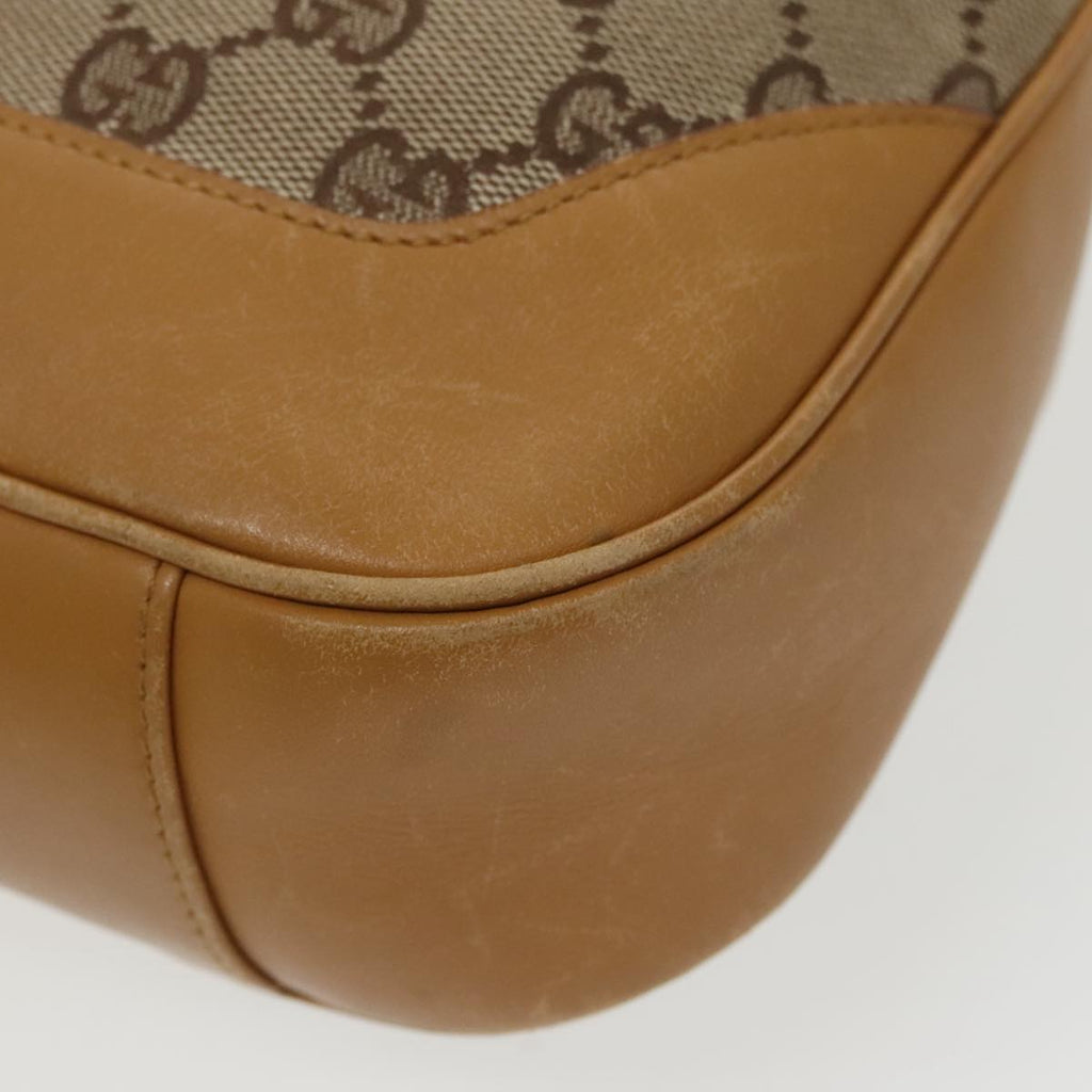 GUCCI GG Canvas Sherry Line Shoulder Bag Beige Gold Brown 001 4095 100097