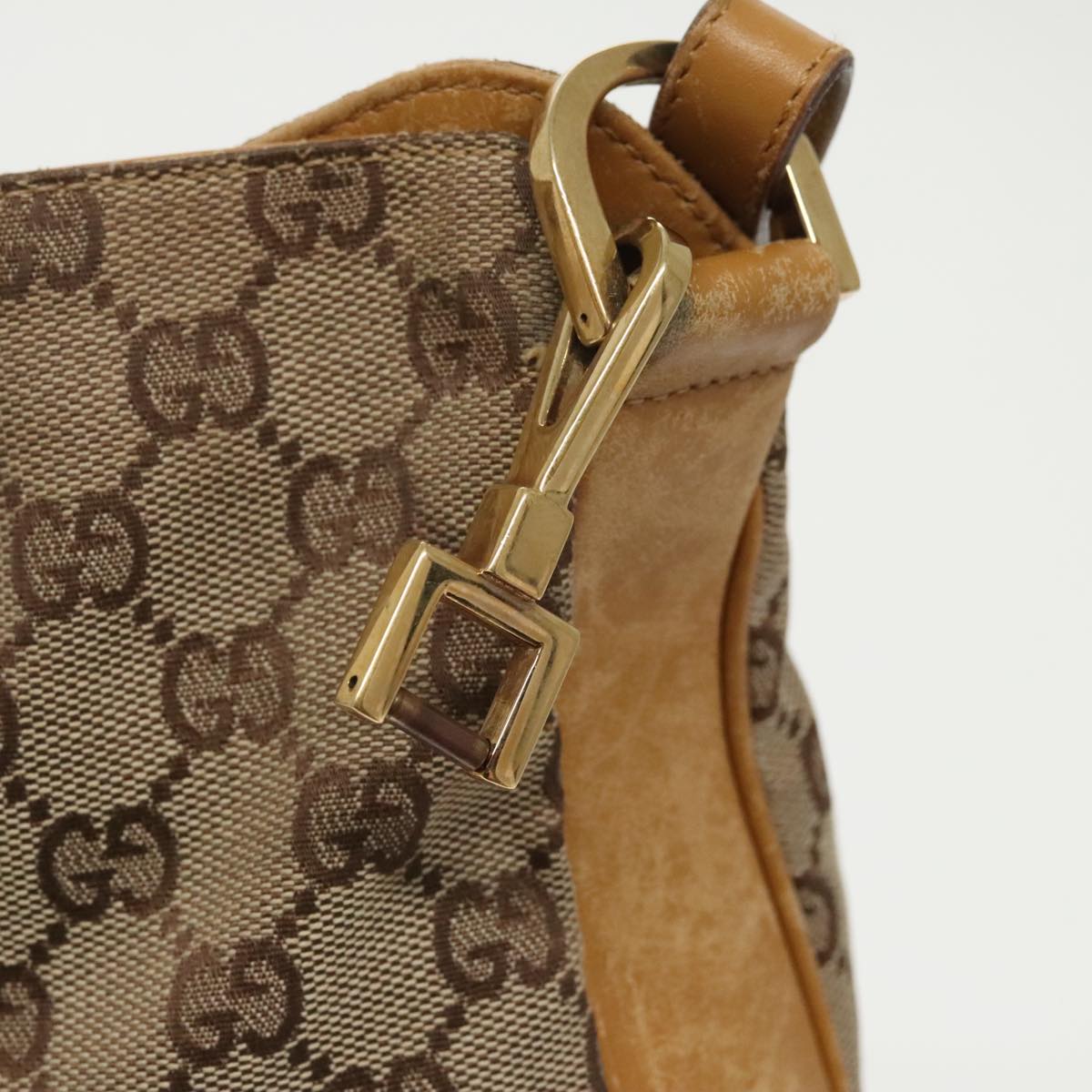 GUCCI GG Canvas Sherry Line Shoulder Bag Beige Gold Brown 001 4095 100097
