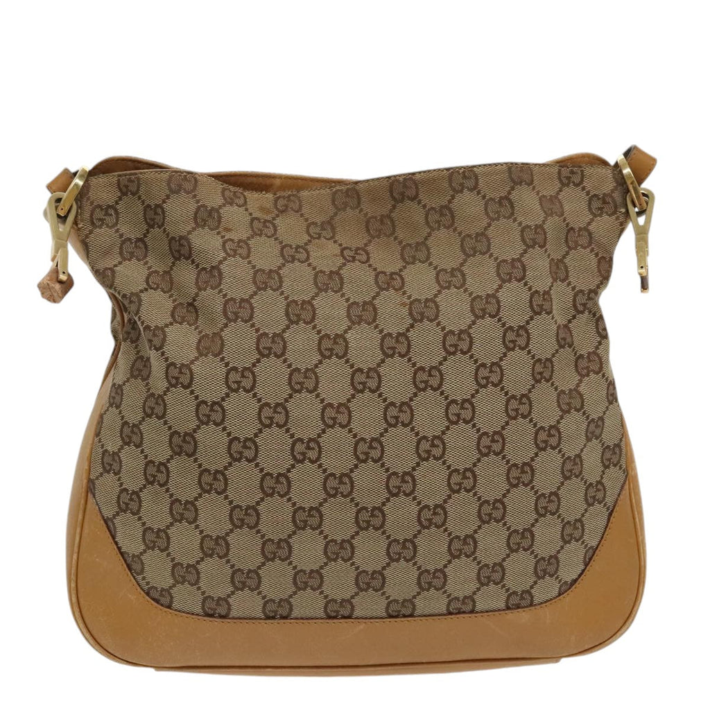 GUCCI GG Canvas Sherry Line Shoulder Bag Beige Gold Brown 001 4095 100097