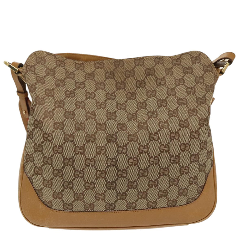 GUCCI GG Canvas Sherry Line Shoulder Bag Beige Gold Brown 001 4095 100097