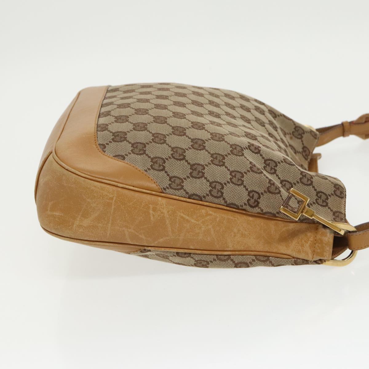 GUCCI GG Canvas Sherry Line Shoulder Bag Beige Gold Brown 001 4095 100097