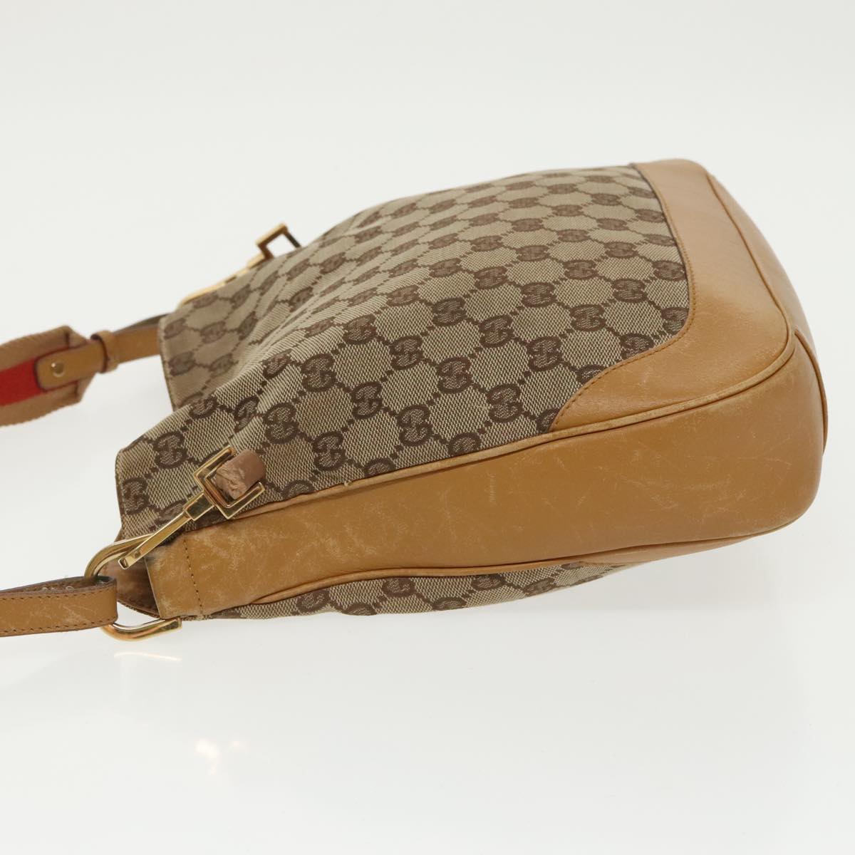 GUCCI GG Canvas Sherry Line Shoulder Bag Beige Gold Brown 001 4095 100097