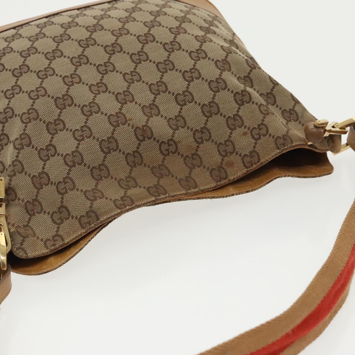 GUCCI GG Canvas Sherry Line Shoulder Bag Beige Gold Brown 001 4095 100097