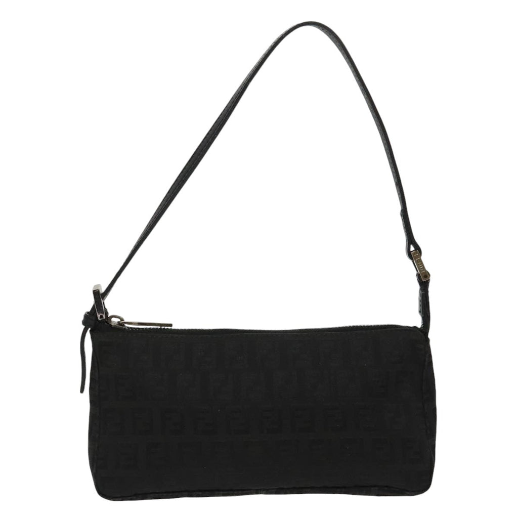 FENDI Zucchino Canvas Accessory Pouch Black 100099