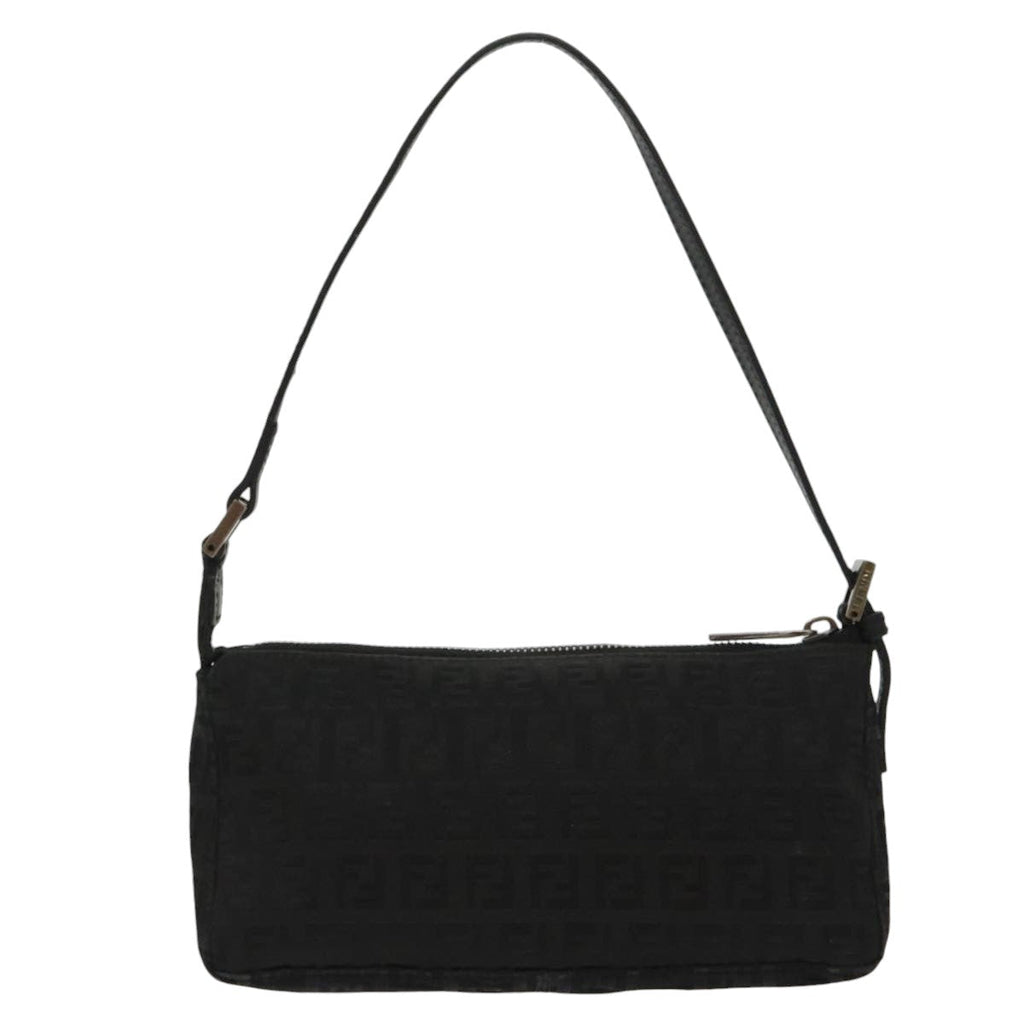FENDI Zucchino Canvas Accessory Pouch Black 100099