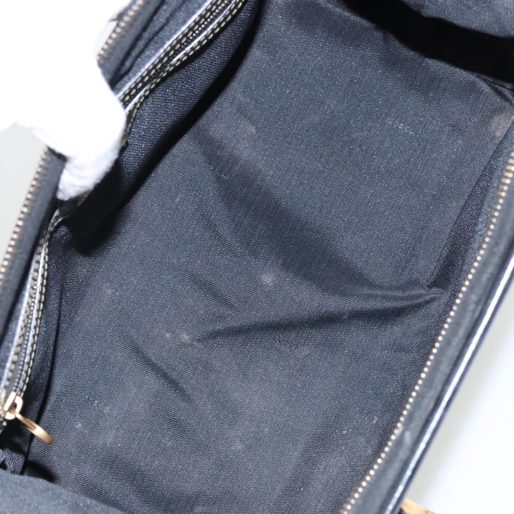 FENDI Pecan Canvas Hand Bag Brown Black gold 100100