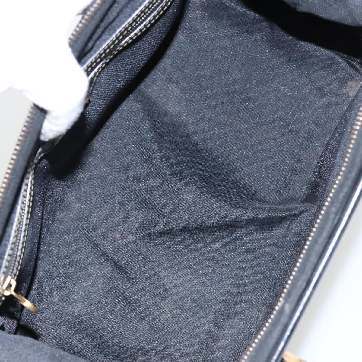 FENDI Pecan Canvas Hand Bag Brown Black gold 100100