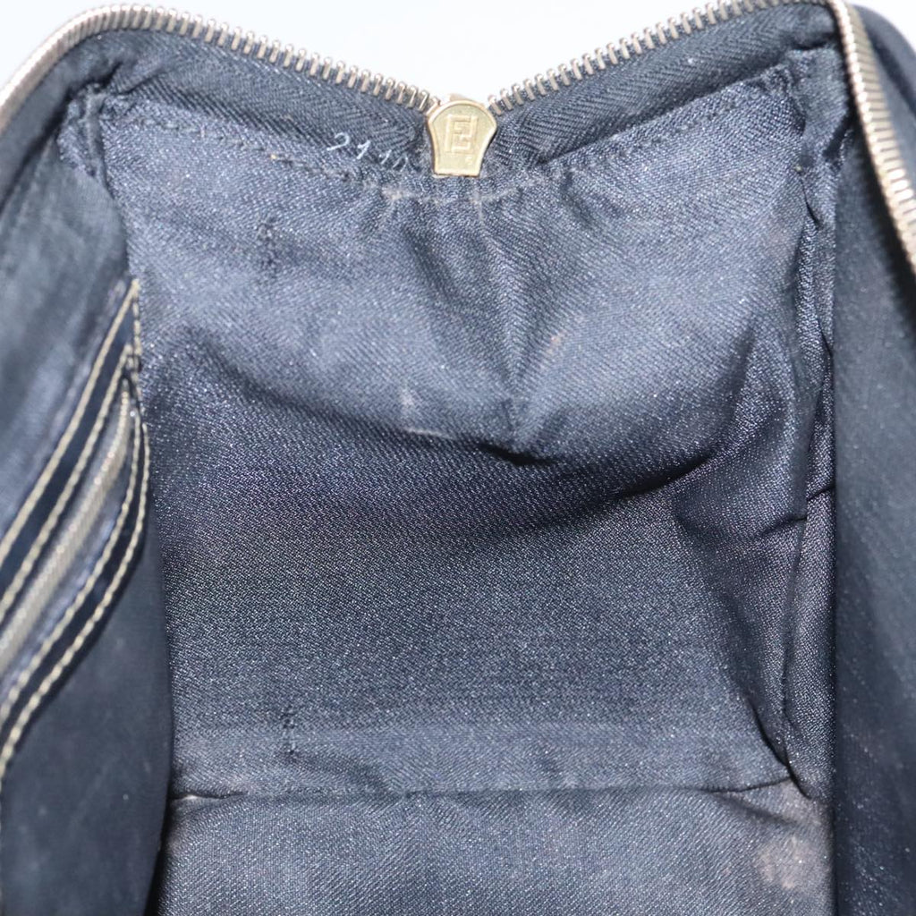 FENDI Pecan Canvas Hand Bag Brown Black gold 100100