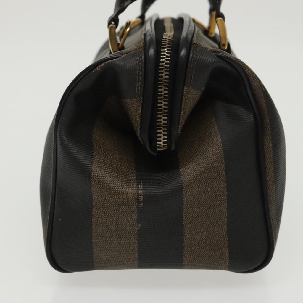 FENDI Pecan Canvas Hand Bag Brown Black gold 100100
