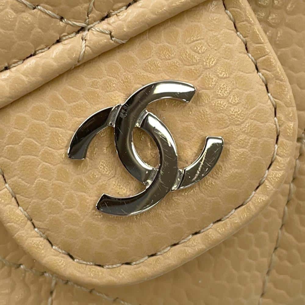 CHANEL Classic long flap wallet BeigeAP0241 Caviar Leather