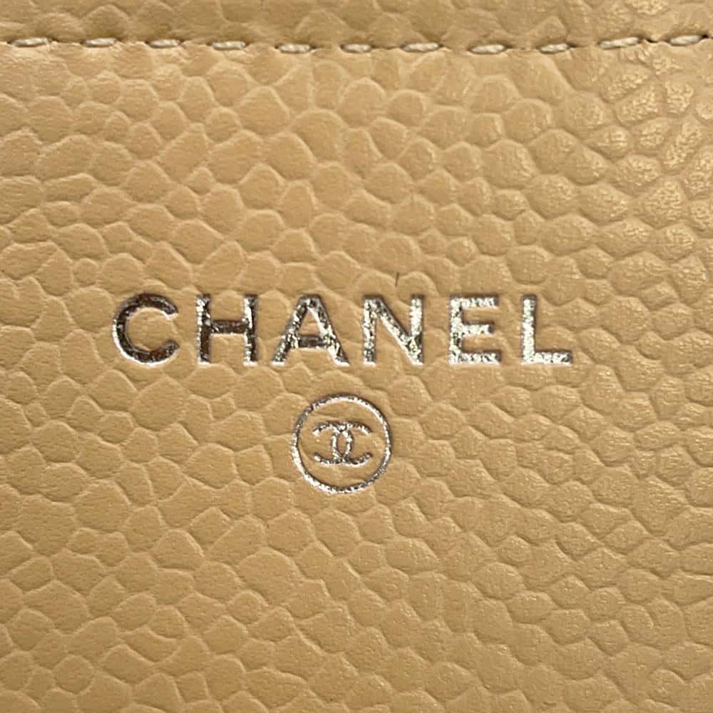CHANEL Classic long flap wallet BeigeAP0241 Caviar Leather