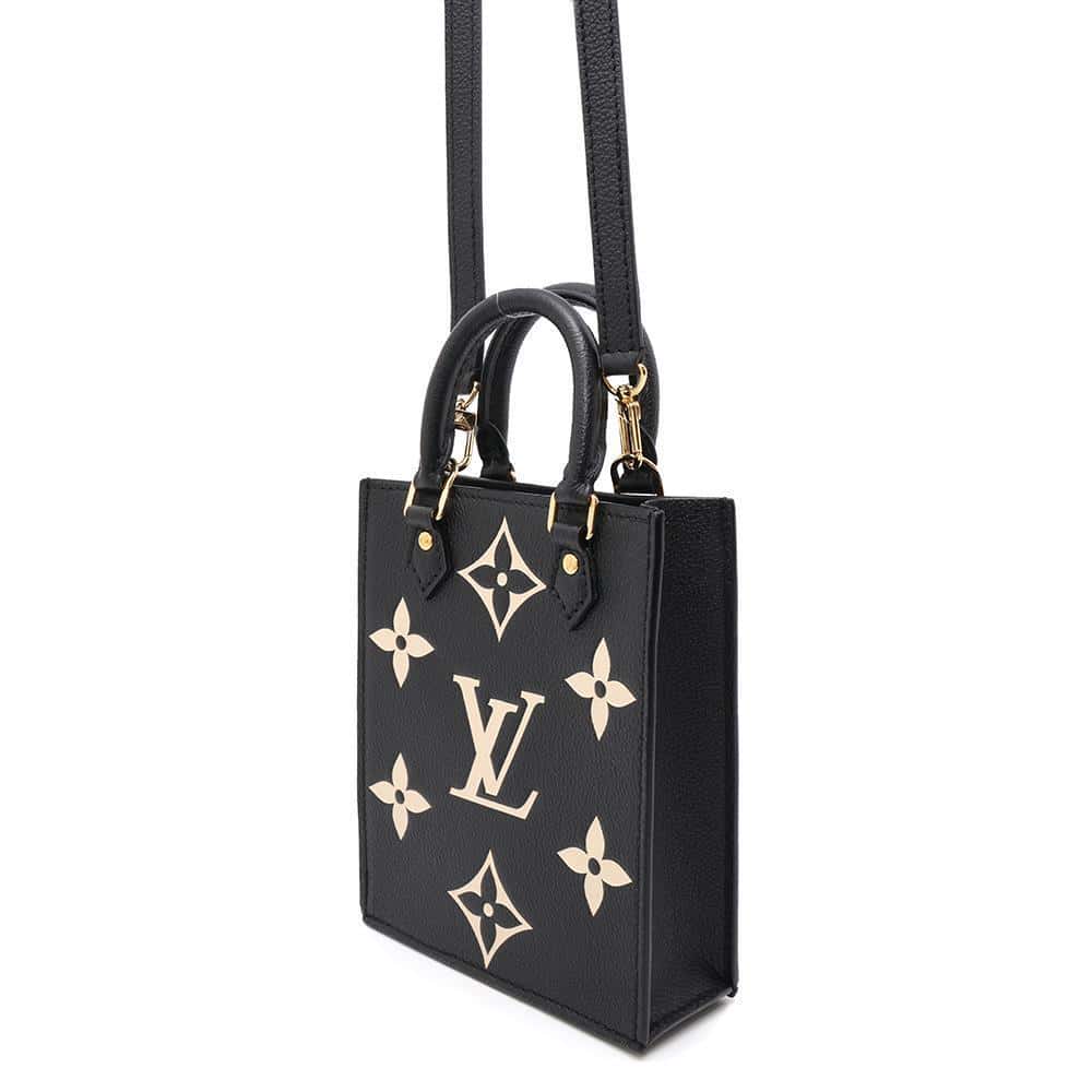 LOUIS VUITTON Petit Sac Plat NoirM81416 Monogram Empreinte Leather