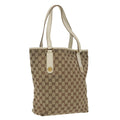 GUCCI GG Canvas Tote Bag Beige Gold 153009 100143