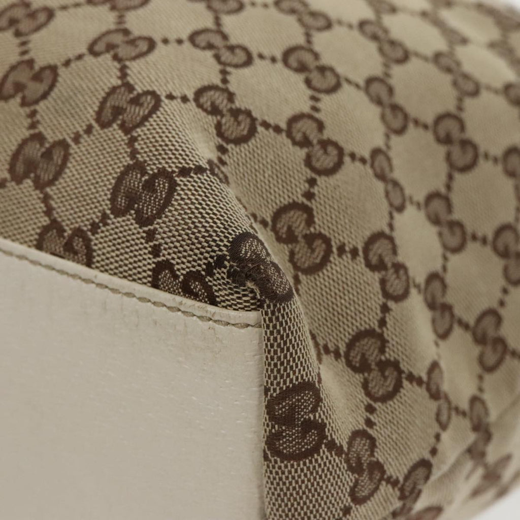 GUCCI GG Canvas Tote Bag Beige Gold 153009 100143