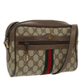 GUCCI GG Supreme Web Sherry Line Shoulder Bag PVC Beige 32 02 004 100146
