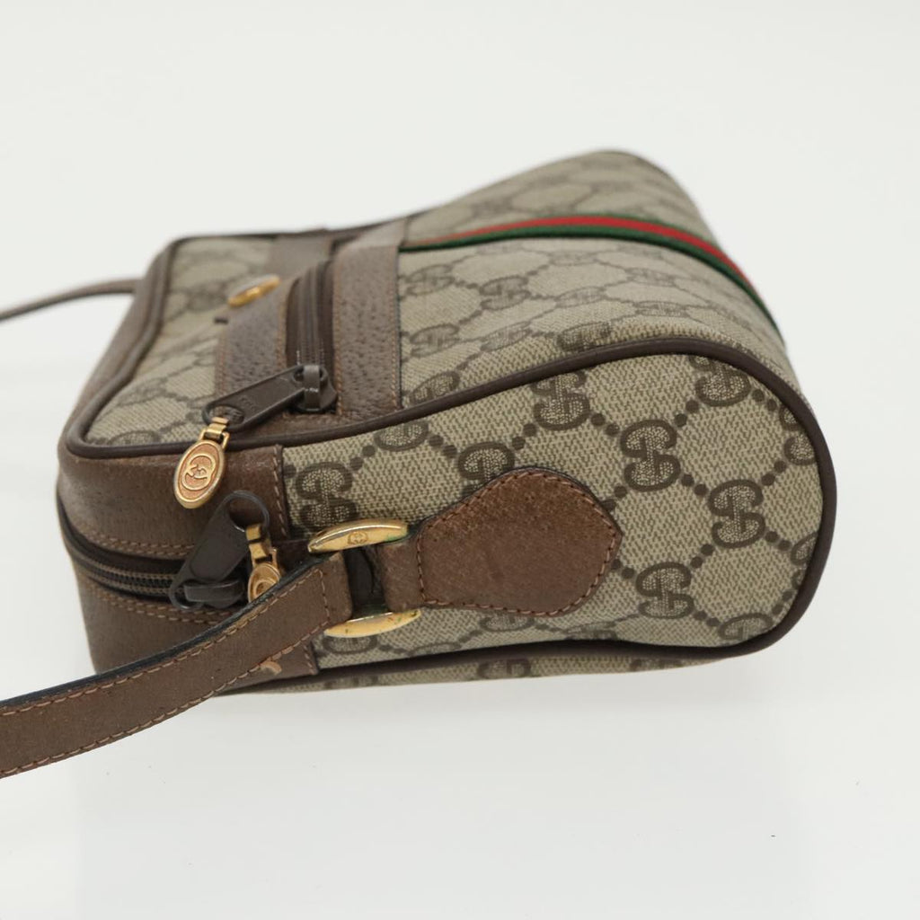GUCCI GG Supreme Web Sherry Line Shoulder Bag PVC Beige 32 02 004 100146