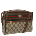 GUCCI GG Supreme Web Sherry Line Shoulder Bag PVC Beige 119 02 087 100147