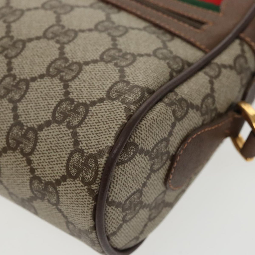 GUCCI GG Supreme Web Sherry Line Shoulder Bag PVC Beige 119 02 087 100147
