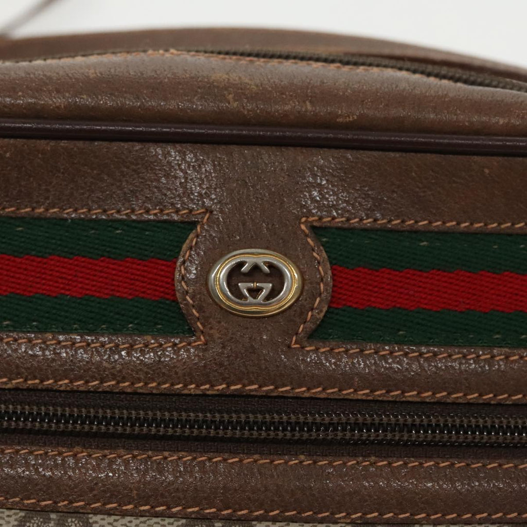GUCCI GG Supreme Web Sherry Line Shoulder Bag PVC Beige 119 02 087 100147