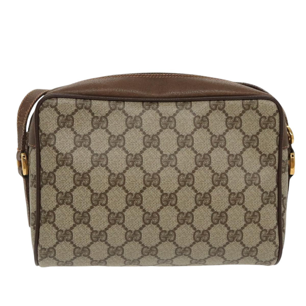 GUCCI GG Supreme Web Sherry Line Shoulder Bag PVC Beige 119 02 087 100147