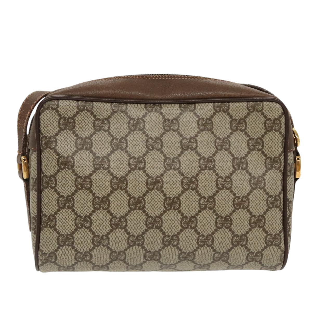 GUCCI GG Supreme Web Sherry Line Shoulder Bag PVC Beige 119 02 087 100147